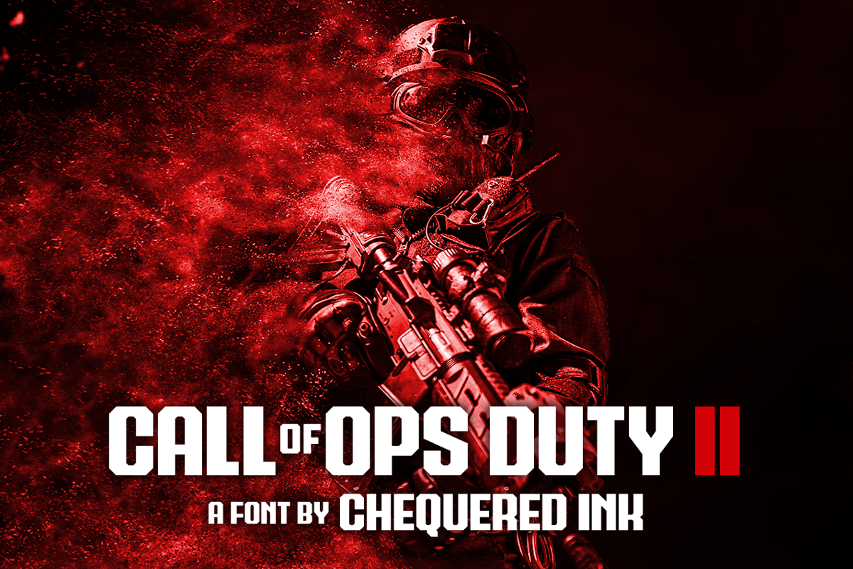 Call Of Ops Duty II Font Chequered Ink FontSpace