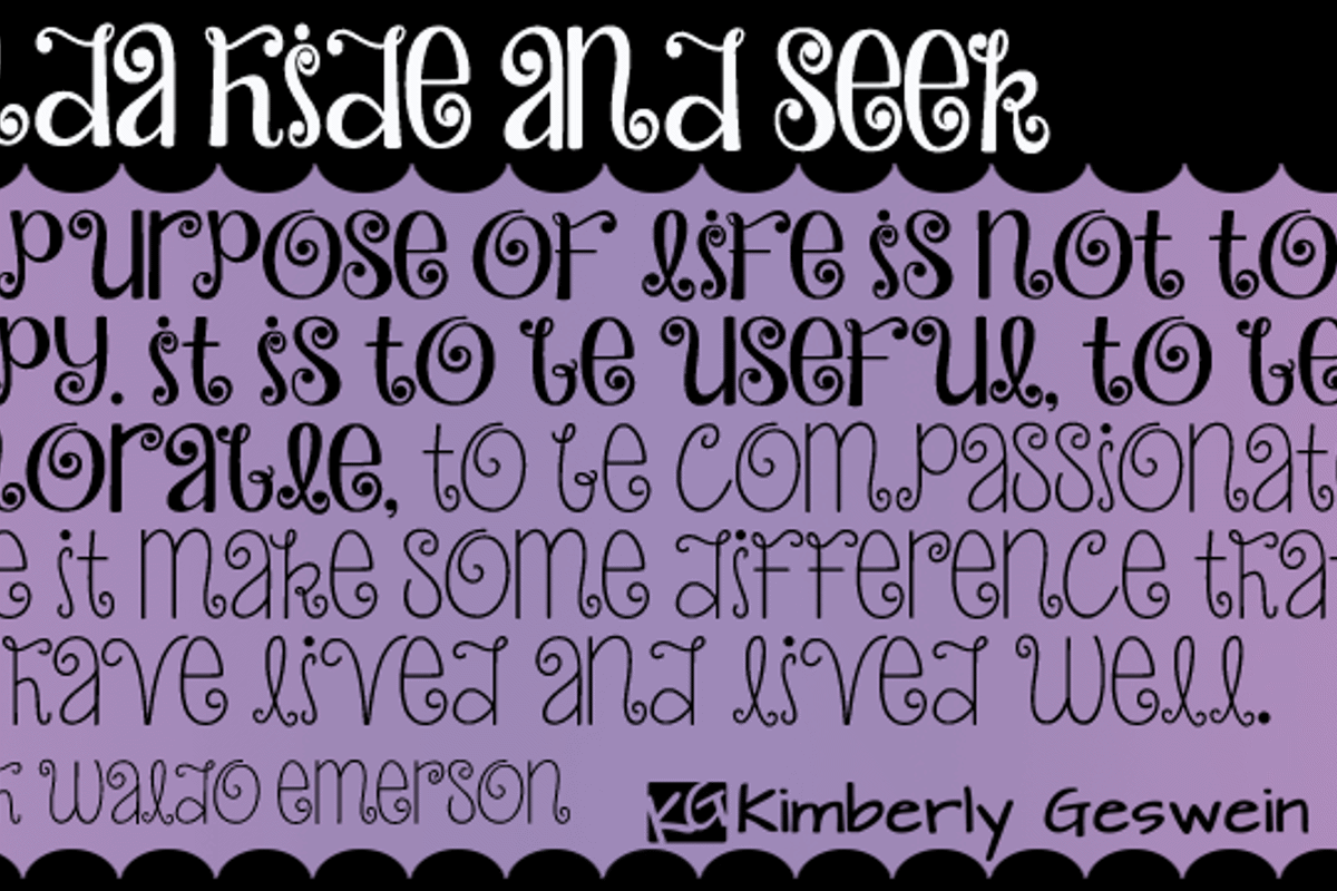 Janda Hide And Seek Font Kimberly Geswein FontSpace