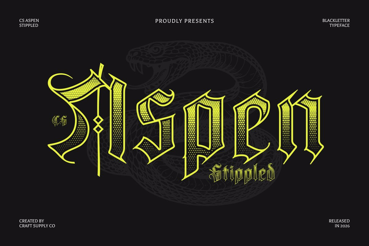 CS Aspen Stippled Font - Free Download