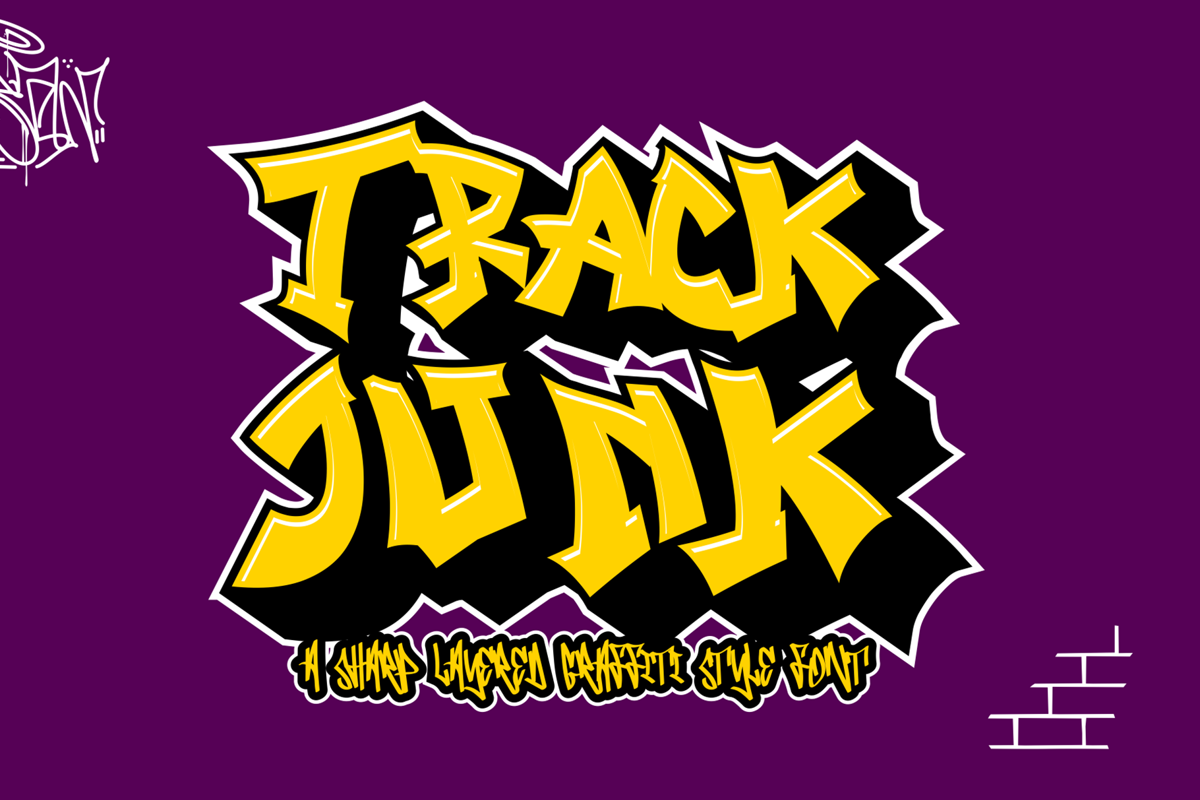 Track Junk A sharp Layered Graffiti font Cikareotype Studio FontSpace