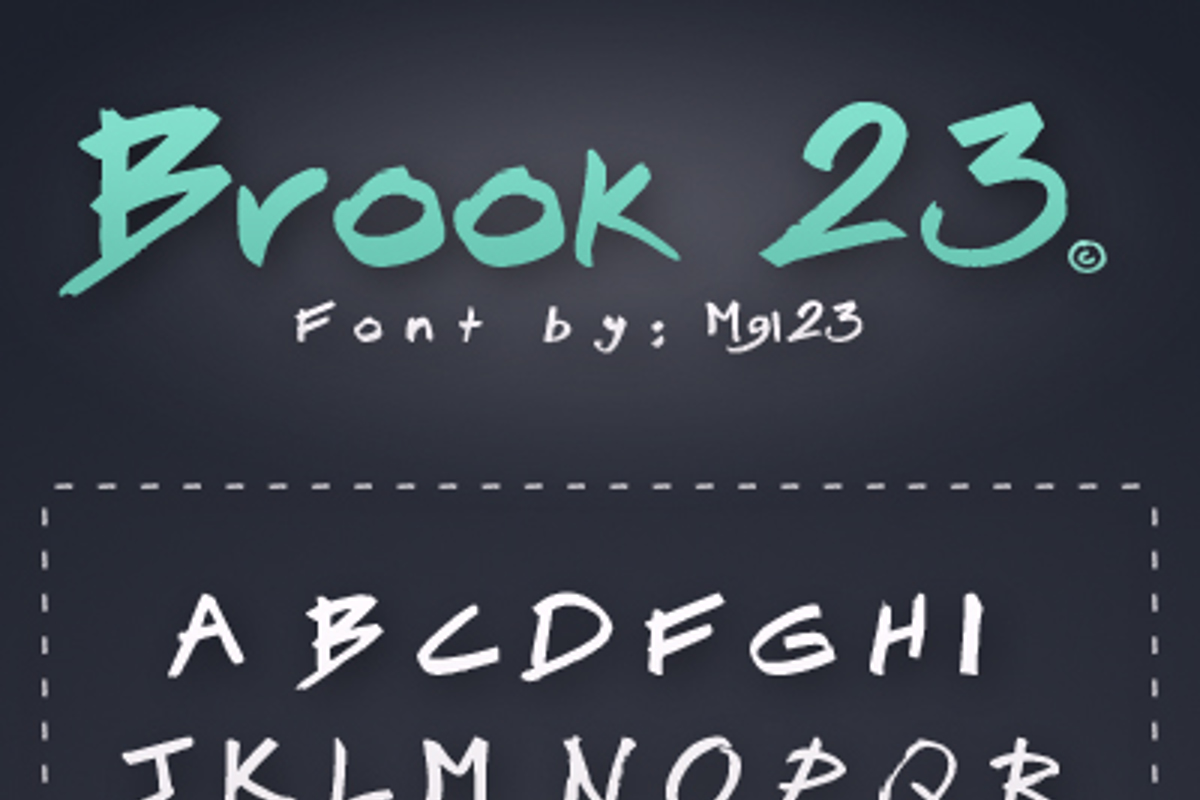 Brook 23 Font Mgl23 Fontspace