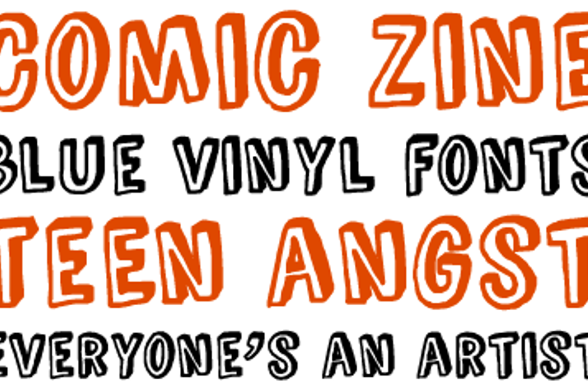 Comic Zine Font Blue Vinyl FontSpace