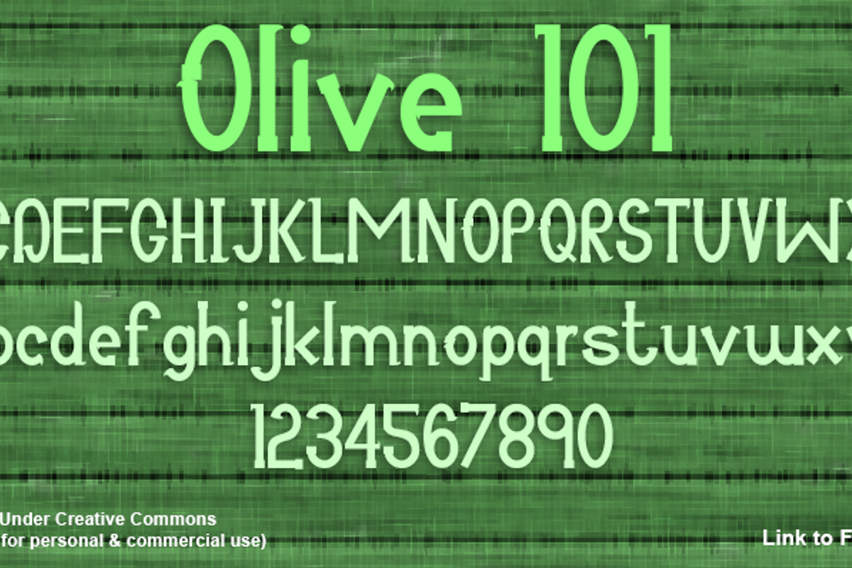 Olive 101 Font Fonts101 FontSpace