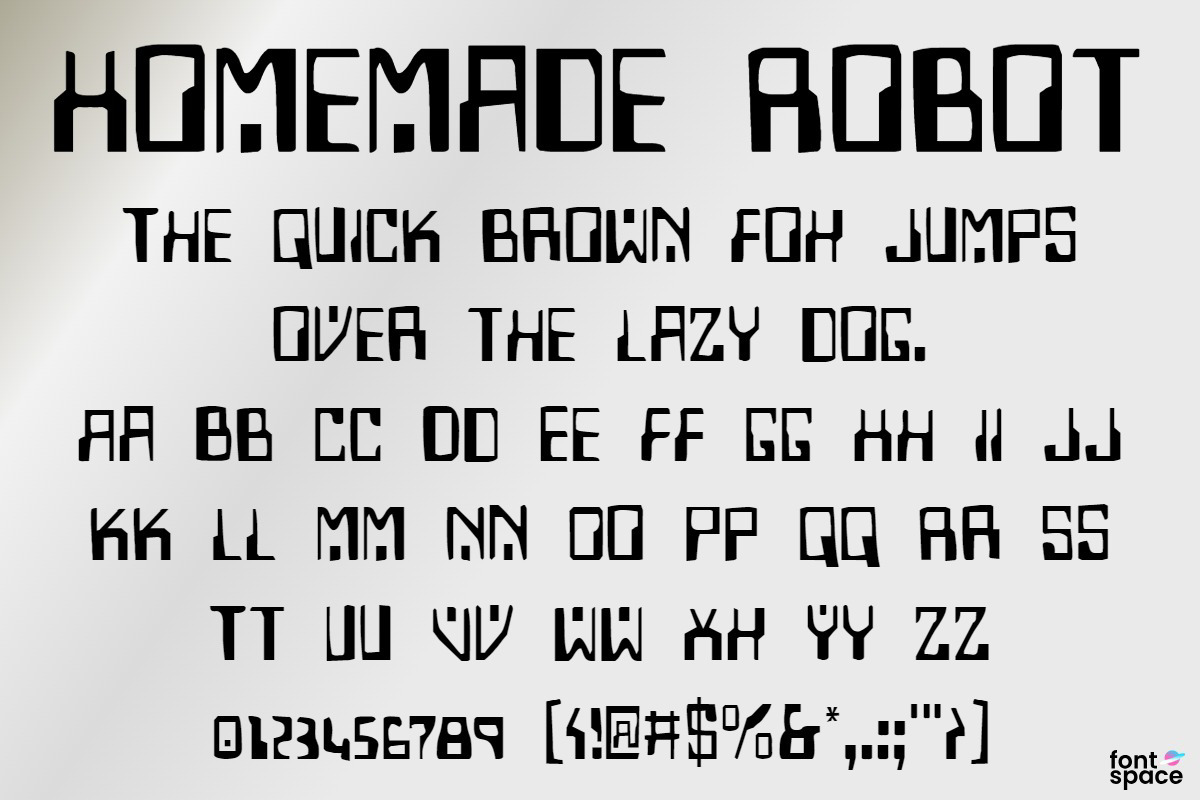 Homemade Robot Font | Iconian Fonts | FontSpace