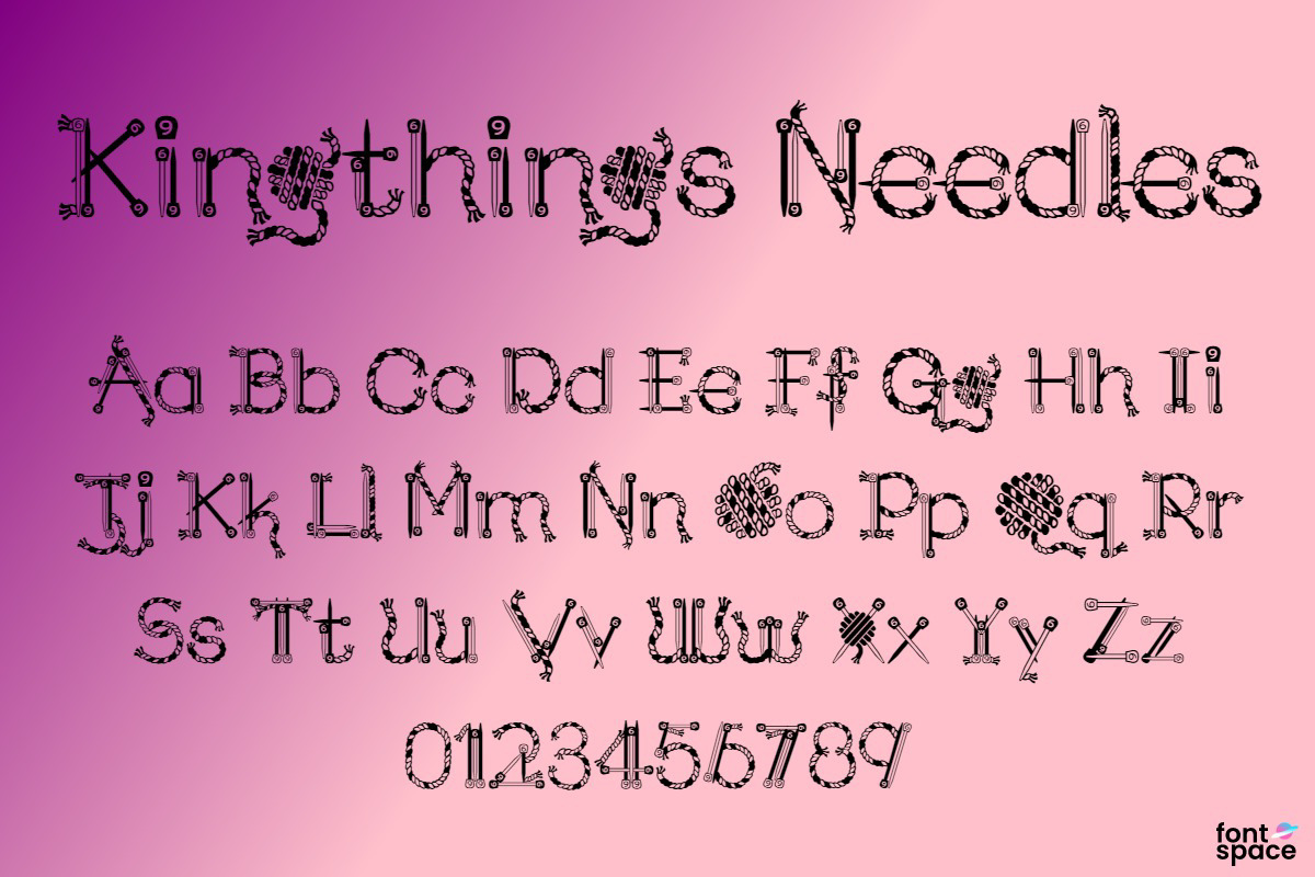 Kingthings Needles Font Kingthings FontSpace