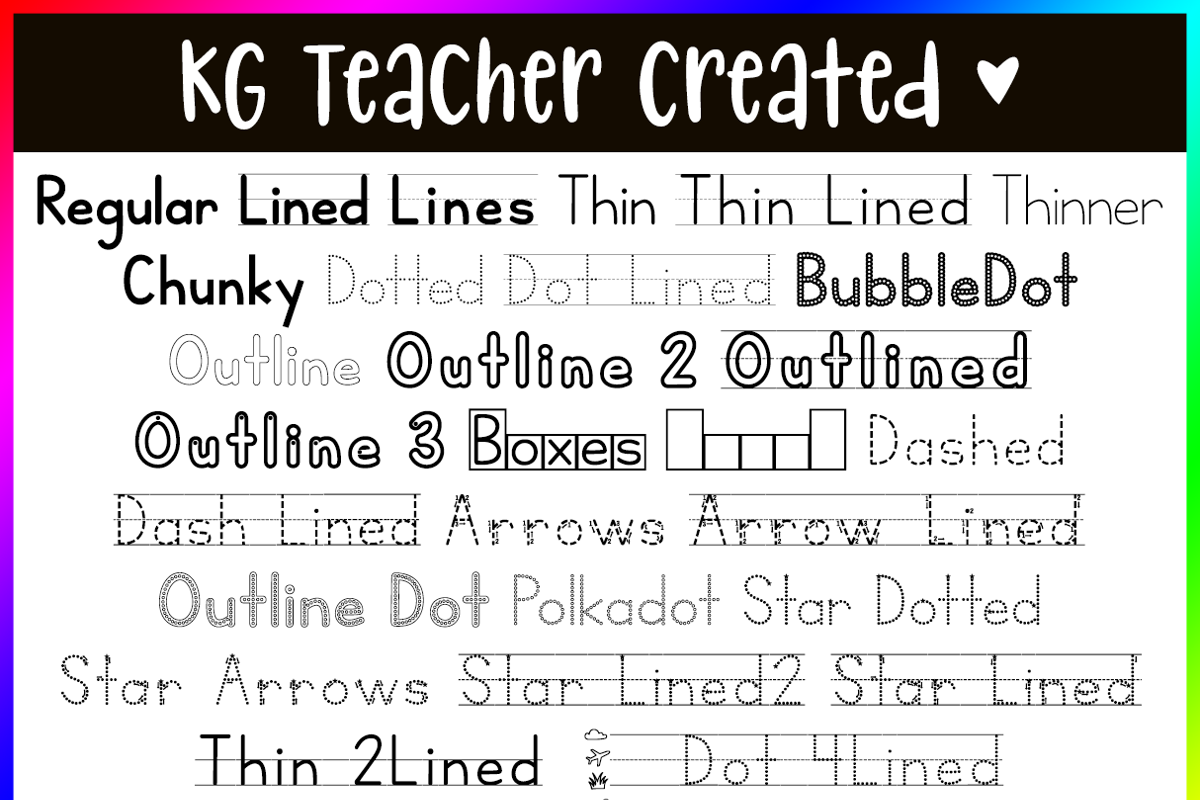 KG Teacher Created Font - Free Download, image size:1200x800