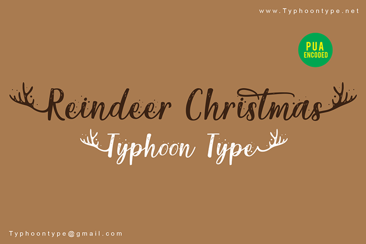 Reindeer Christmas Font | Typhoon Type - Suthi Srisopha | FontSpace