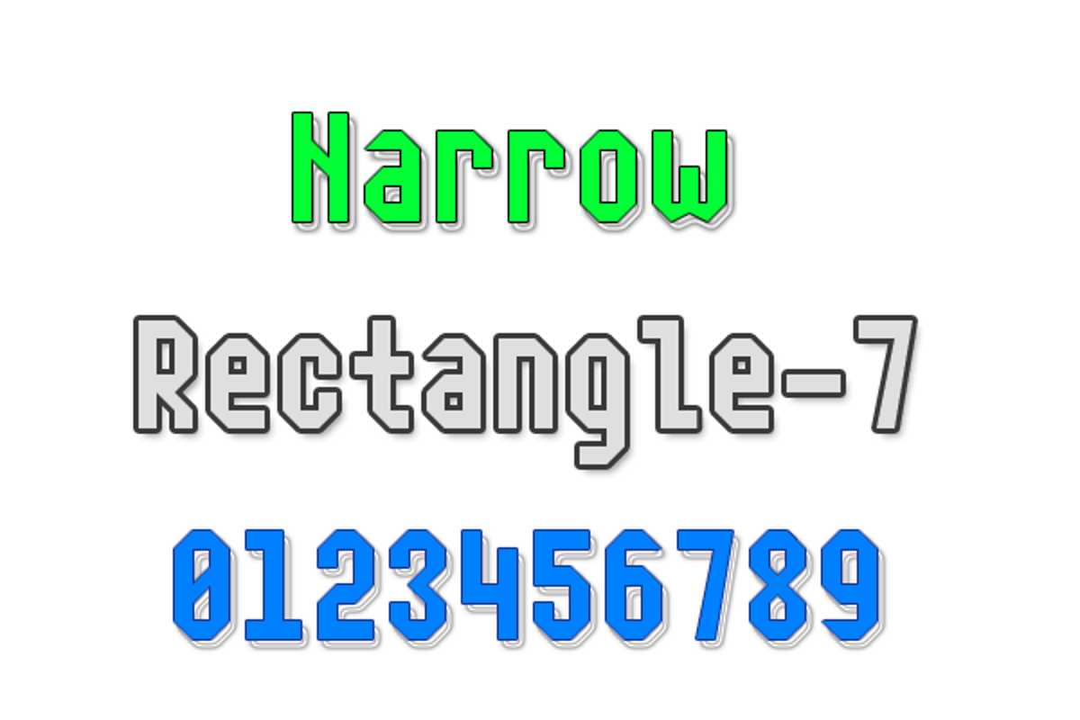 7 fonts. Шрифт fact narrow.