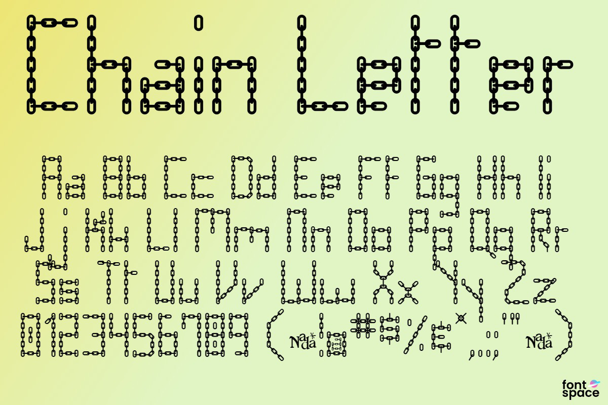 Chain Letter Font GreyWolf Works FontSpace