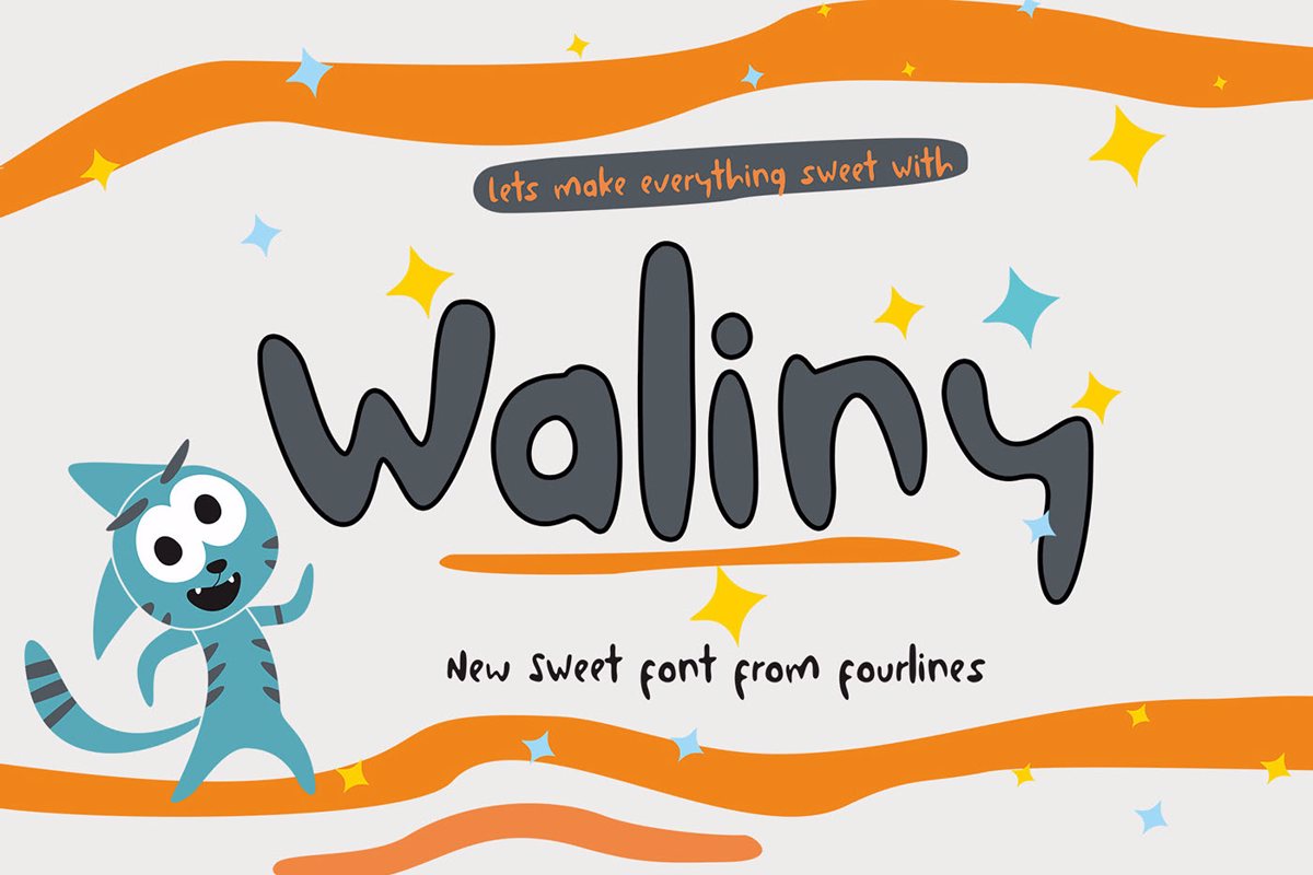 Waliny Font Fourlines Design FontSpace