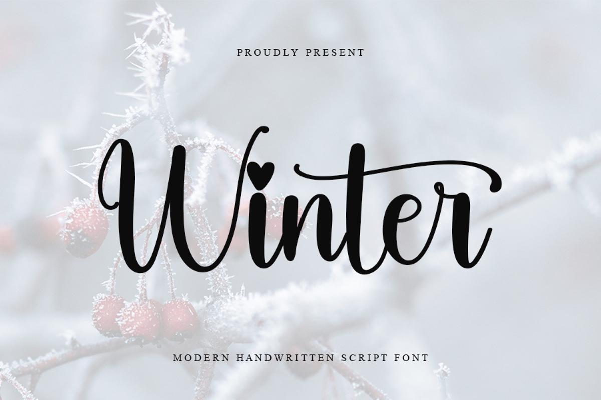 winter text font