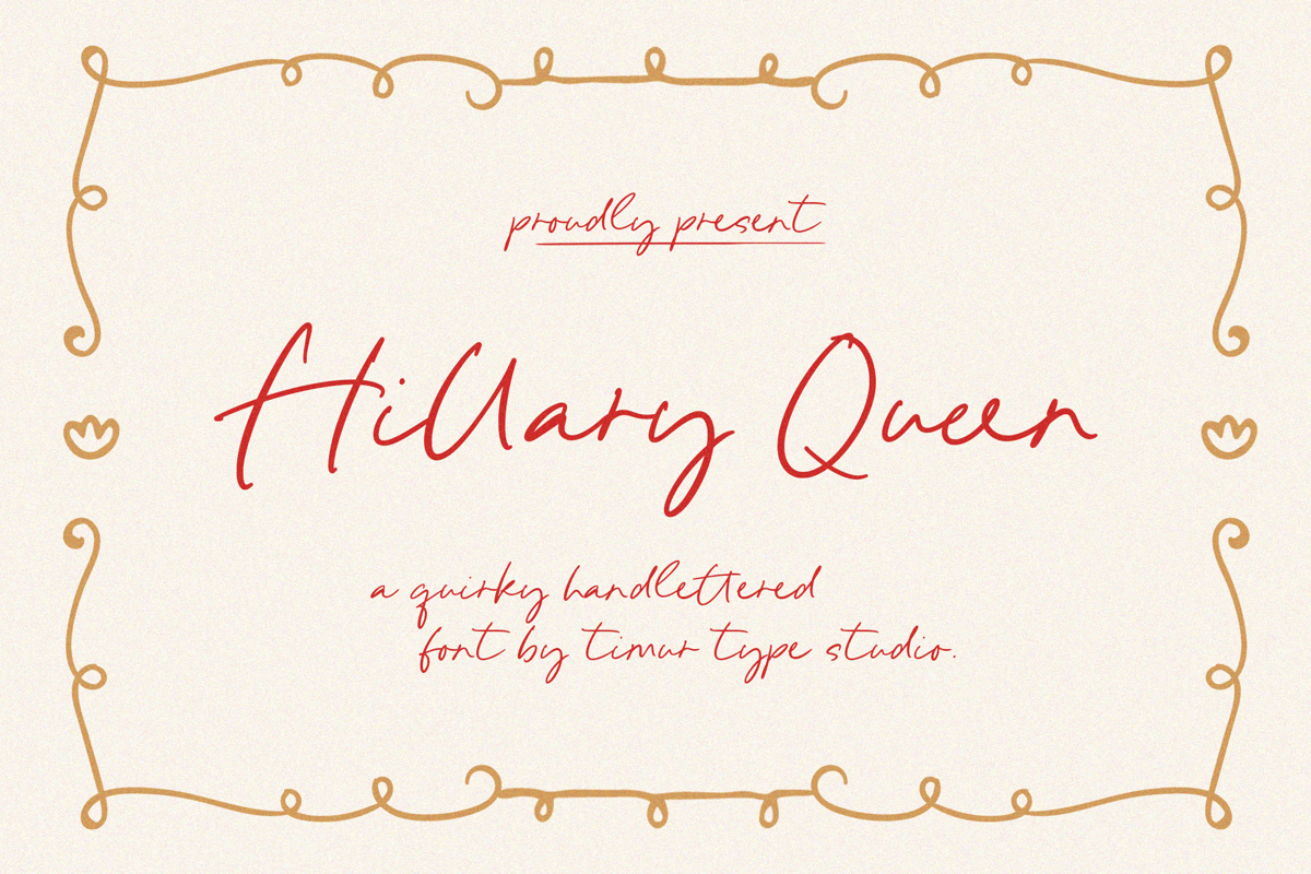 Lettering Hillary Hillary Queen Font - Free Download