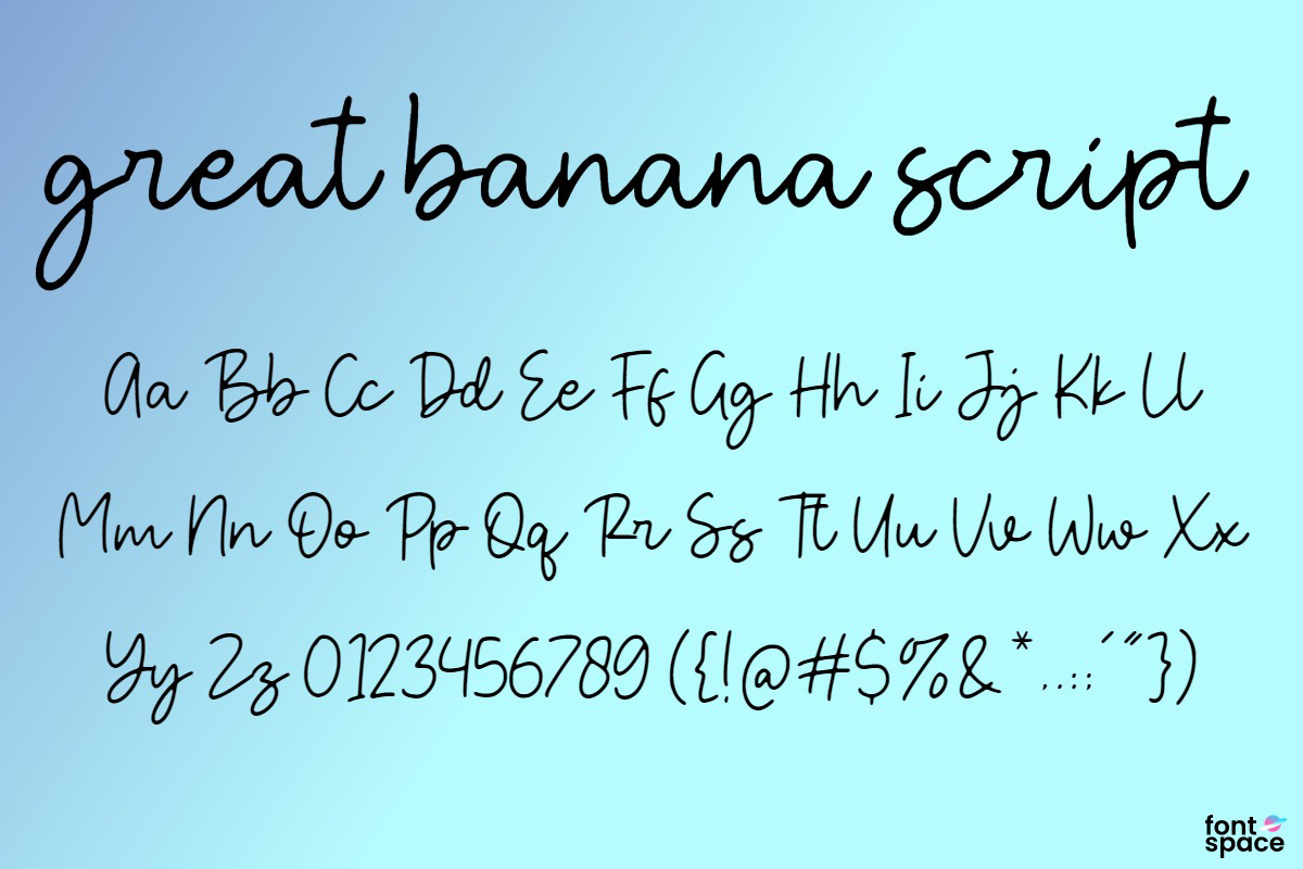 Great banana script Font Aestherica Studio FontSpace