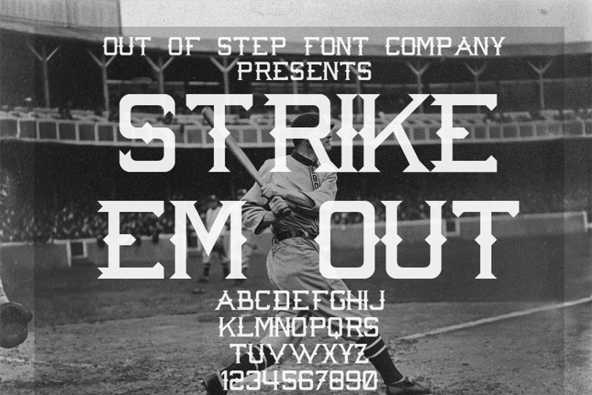 Strike 'Em Out Font | Out Of Step Font Company | FontSpace