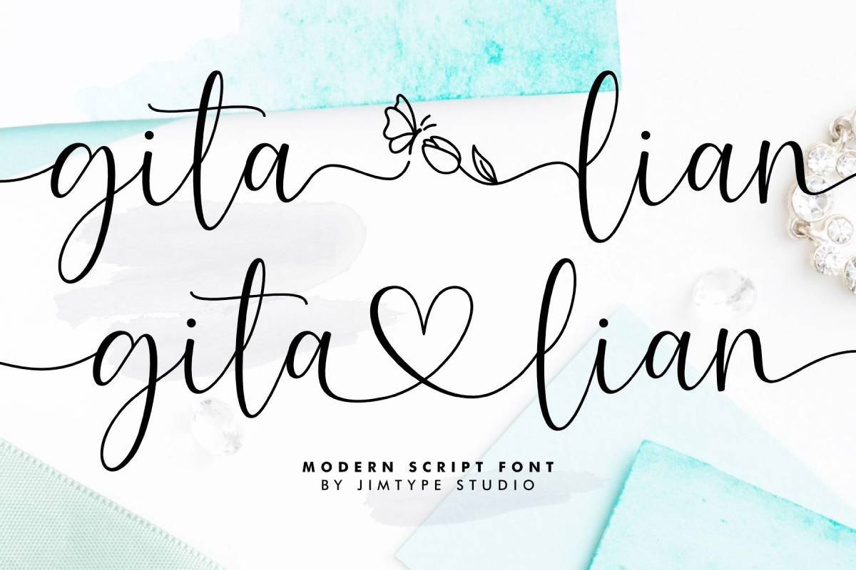 Ghian Lettering Gita Lian Font - Free Download