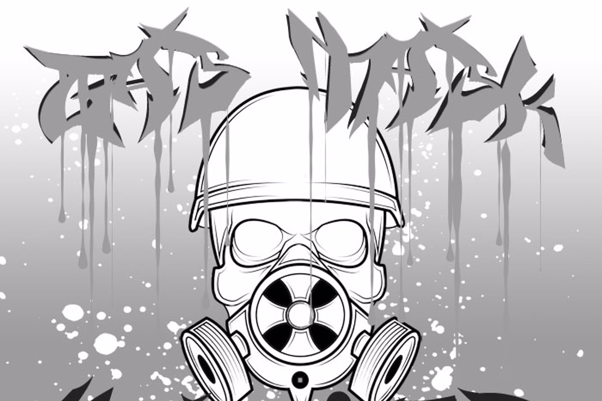 graffiti characters gas mask