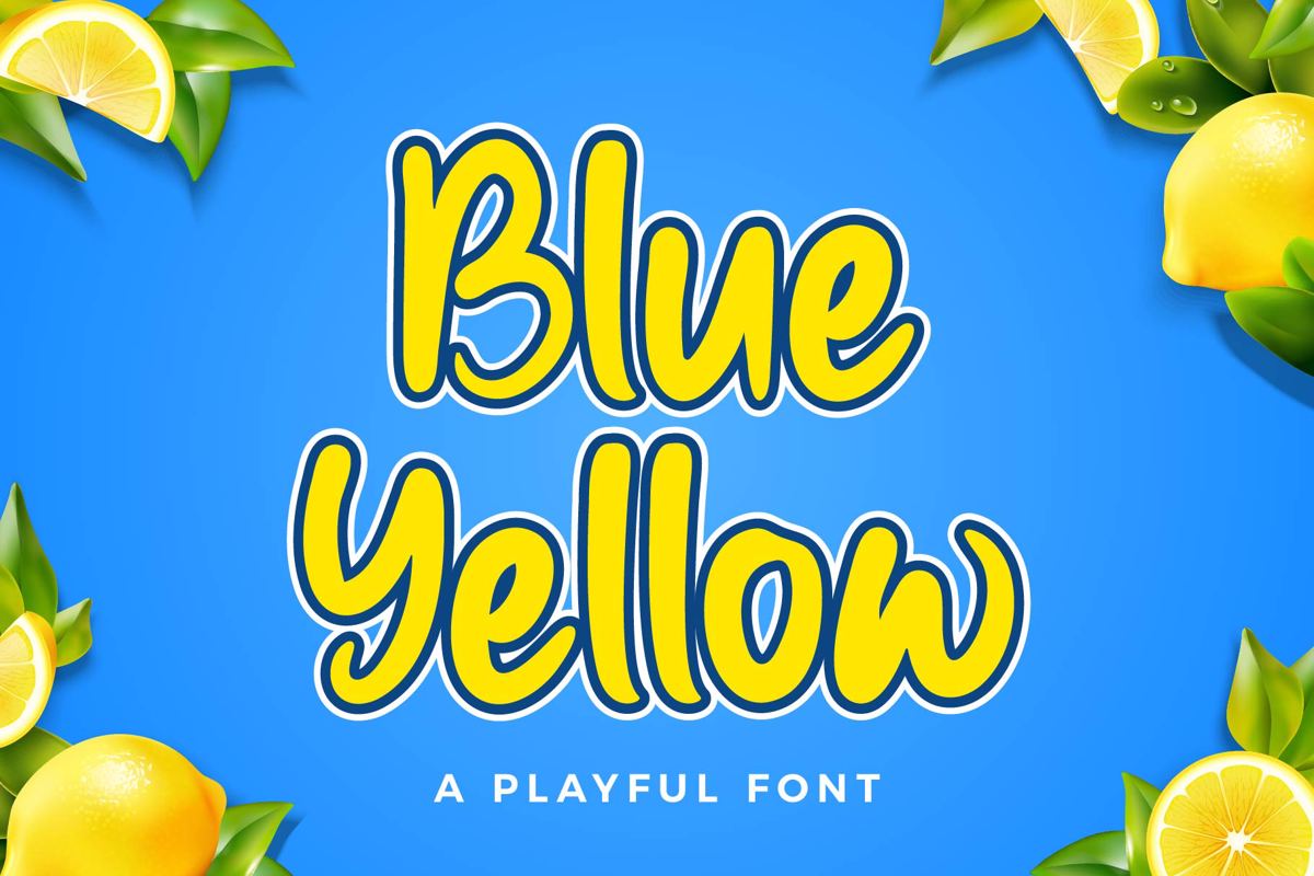 Blue Yellow Font Hoperative FontSpace