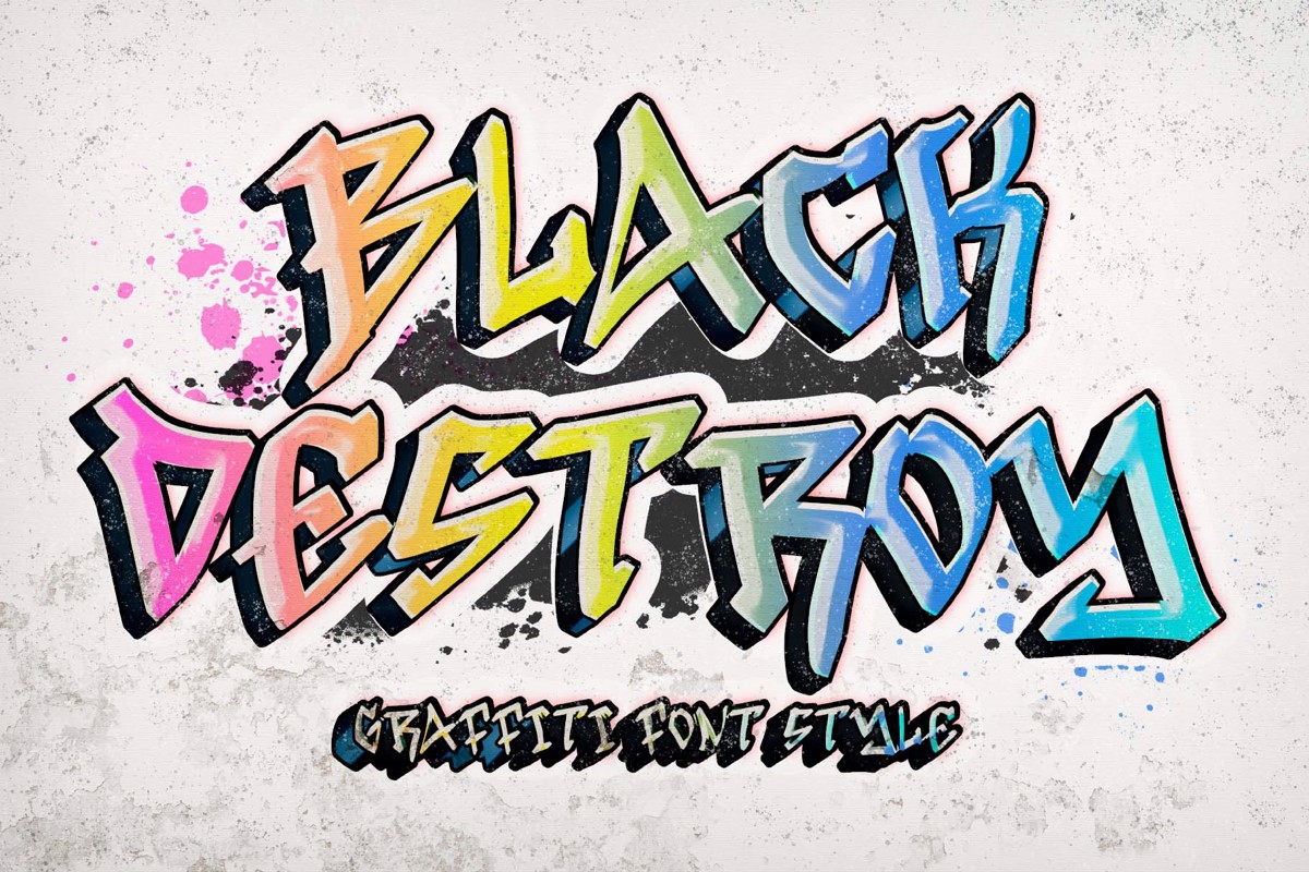 Black Destroy Font | Yoga Letter | FontSpace
