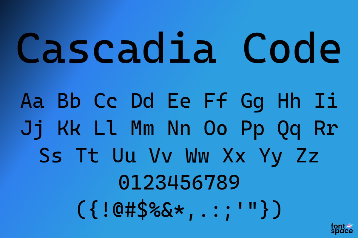 Cascadia Code Font Microsoft FontSpace