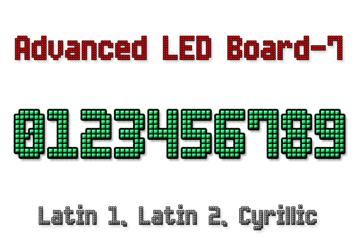 Advanced шрифт. Led шрифты otf. Led шрифт кириллица. Шрифт со светодиодами.