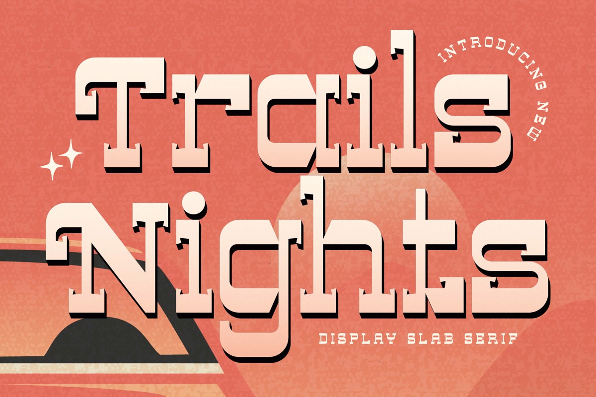 Trails End Lettering Trails Nights VERSION Font - Free Download
