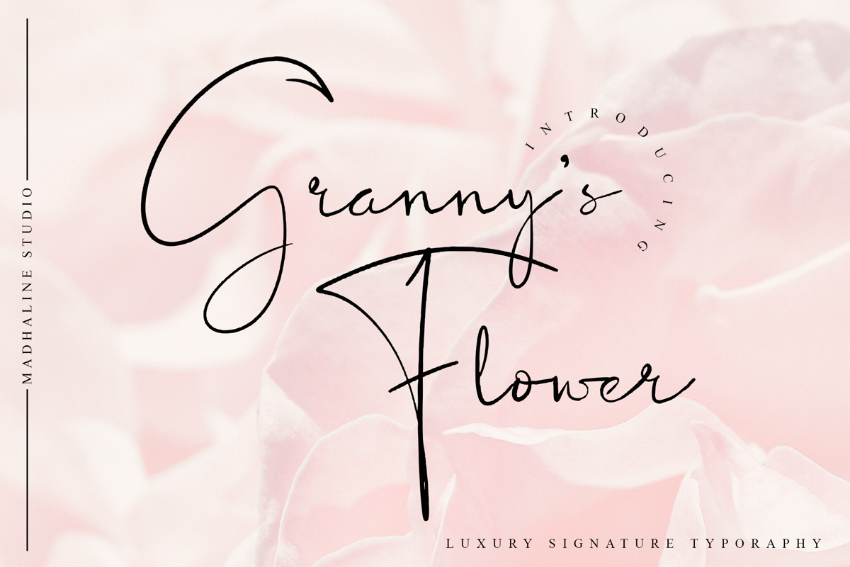 Granny 's Flower Font | Madhaline Studio | FontSpace