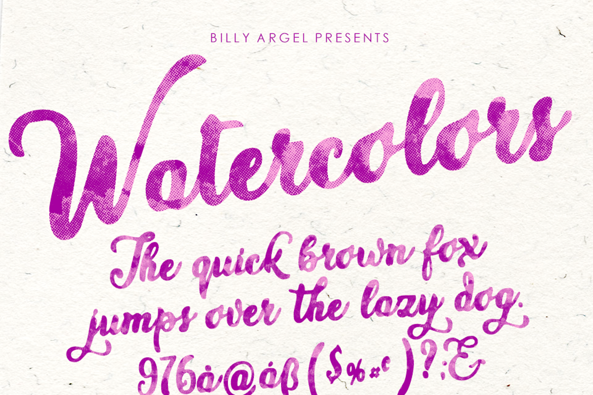 WATERCOLORS Font Billy Argel Fonts FontSpace