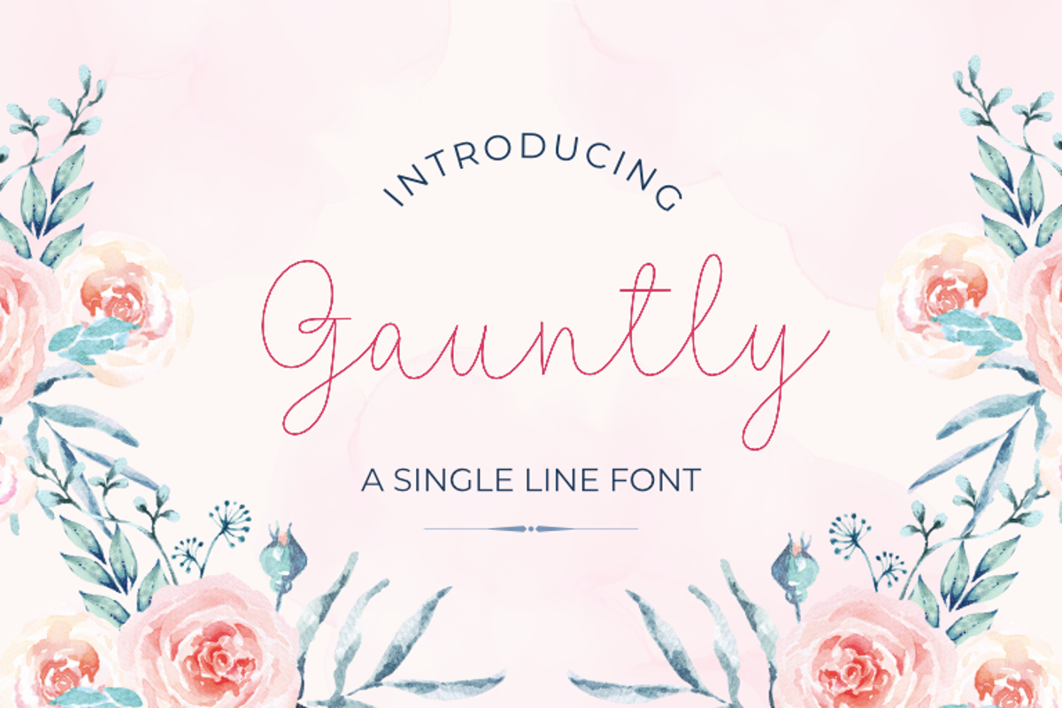 Gauntly Single Line Font | Single Line Studio | FontSpace