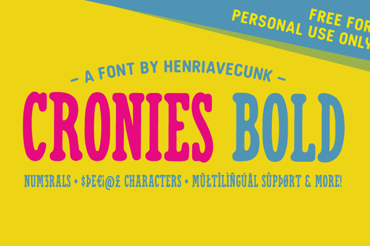Cronies Bold Font HENRIavecunK FontSpace