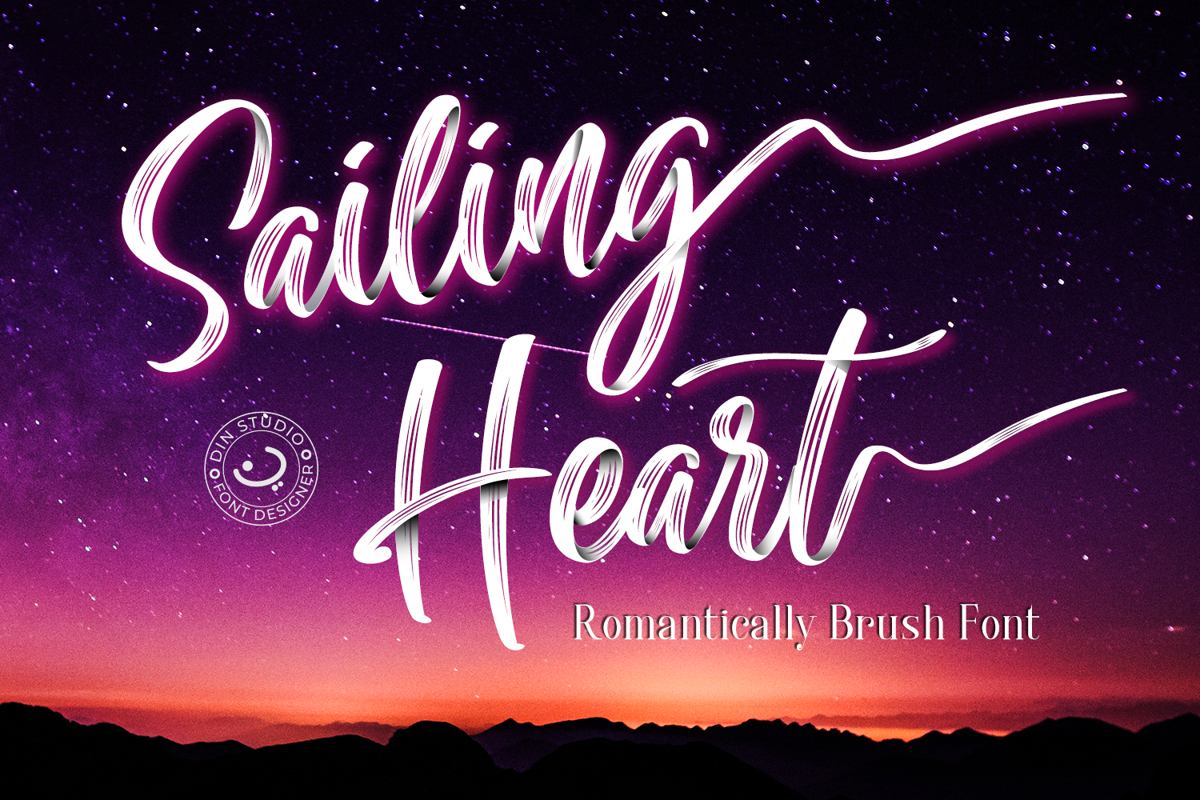 Sailing Heart Font Din Studio FontSpace