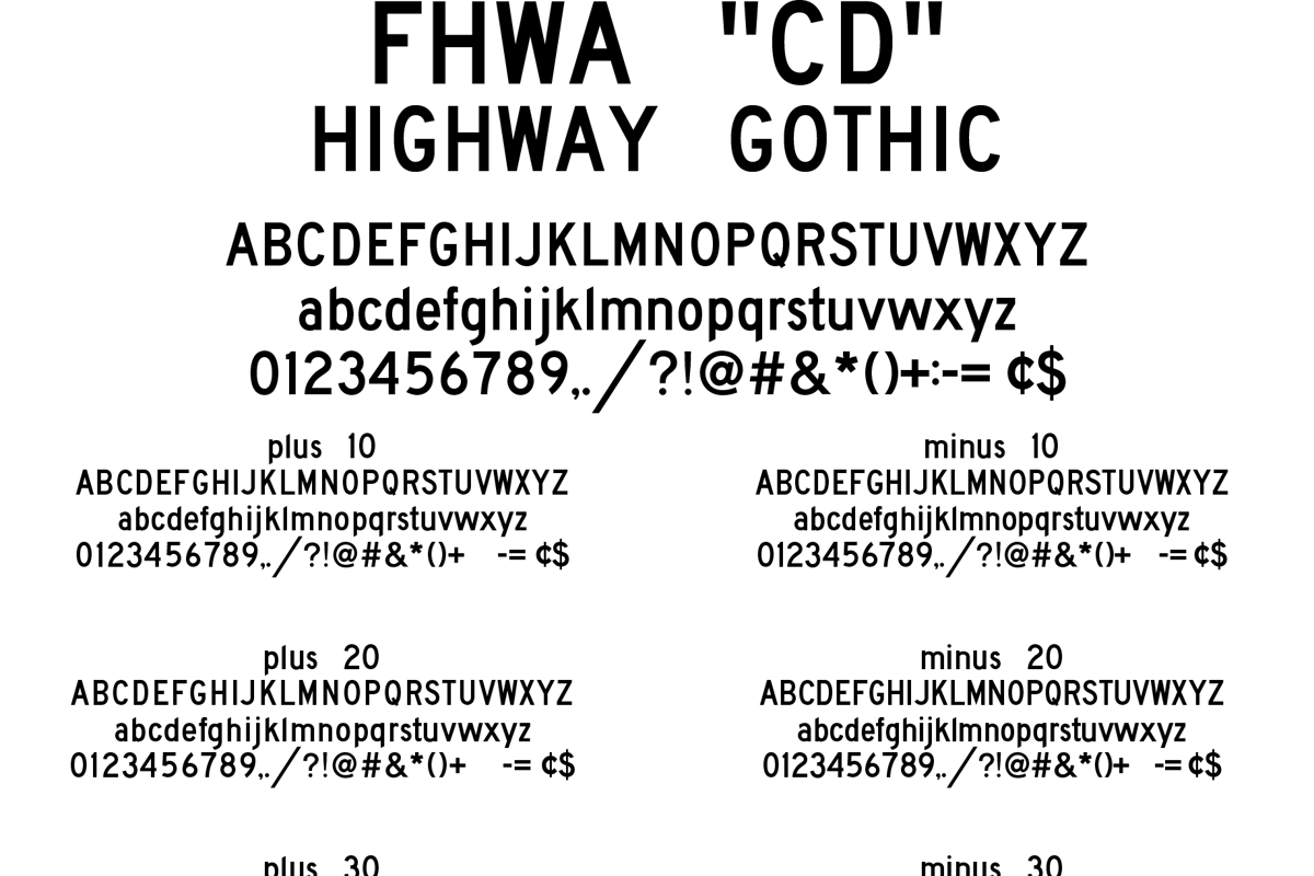 FHWA Series CD 2021 Font | Barry Stock Fonts | FontSpace