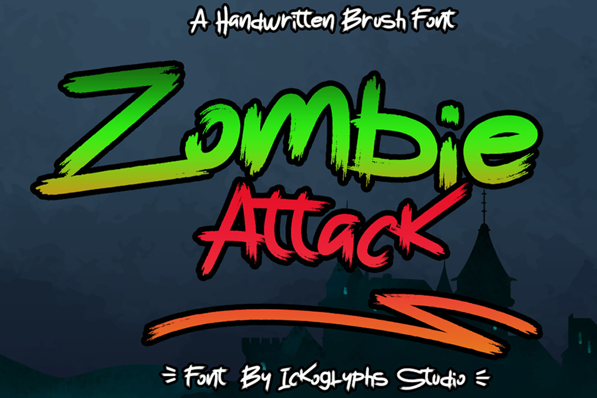 Zombie Attack Font ickoglyphsstudio FontSpace