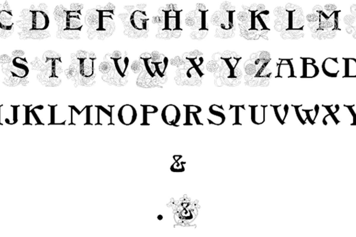 Floral Caps Nouveau Font Williams FontSpace