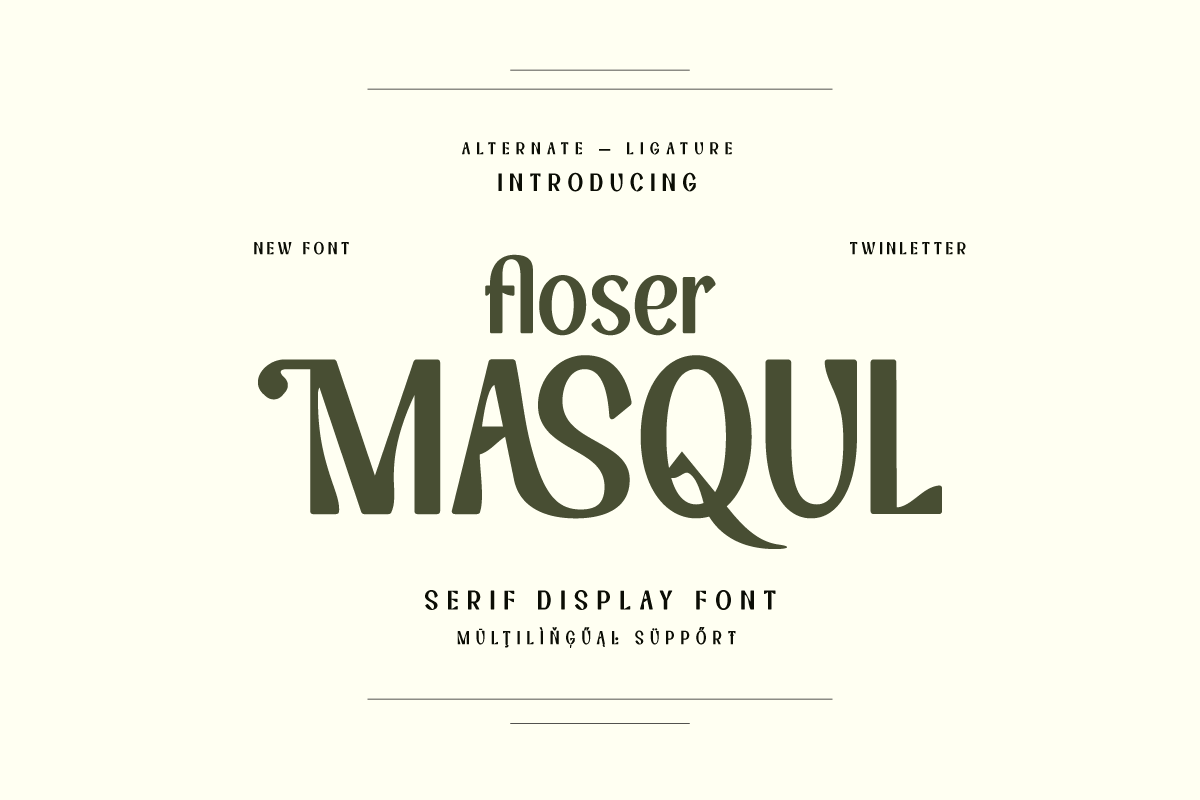 Floser MASQUL Trial Font | twinletter | FontSpace