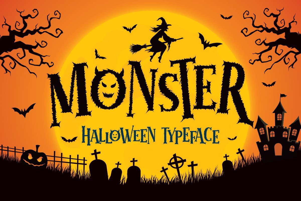 Monster font mozarella fontspace
