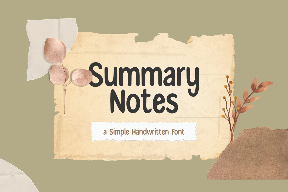Summary Notes Font - Free Download
