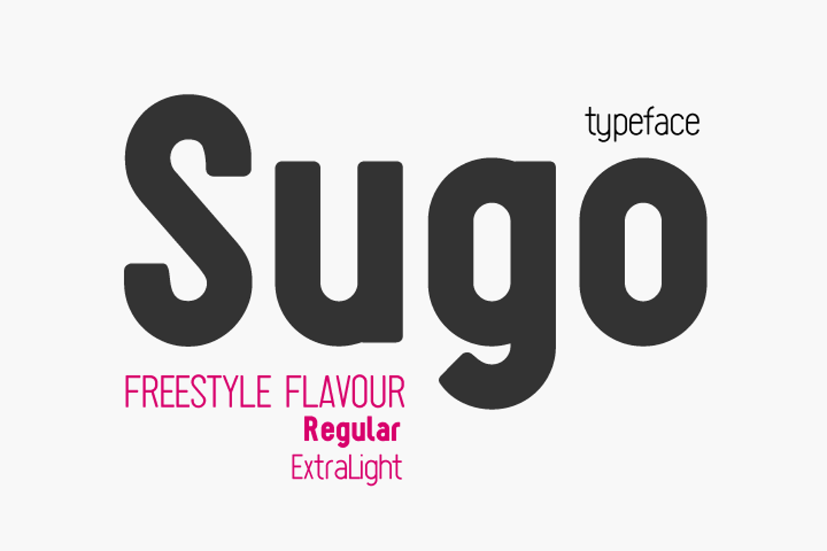 Typeface. Sugo лого. Sugo Pro display Regular.