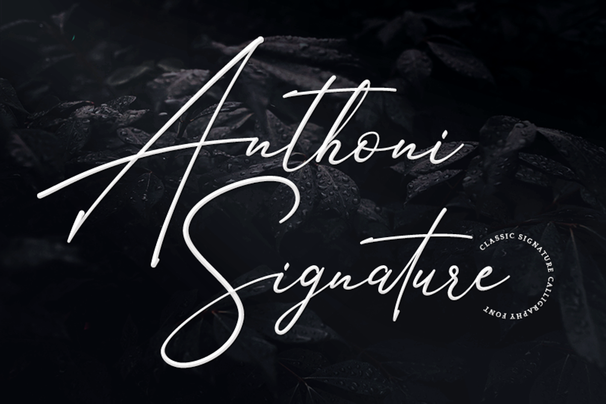 Anthoni Signature Font | Kotak Kuning Studio | FontSpace