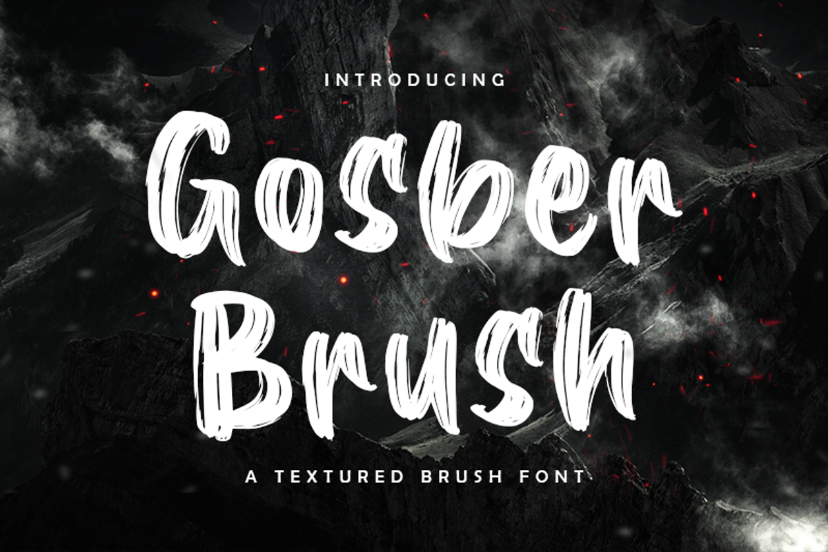 Gosber Brush Font | Kotak Kuning Studio | FontSpace