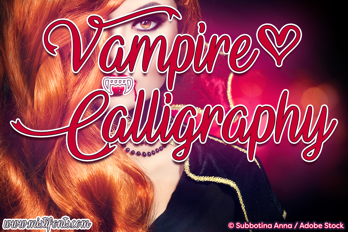 Vampire Calligraphy Font Misti's Fonts FontSpace