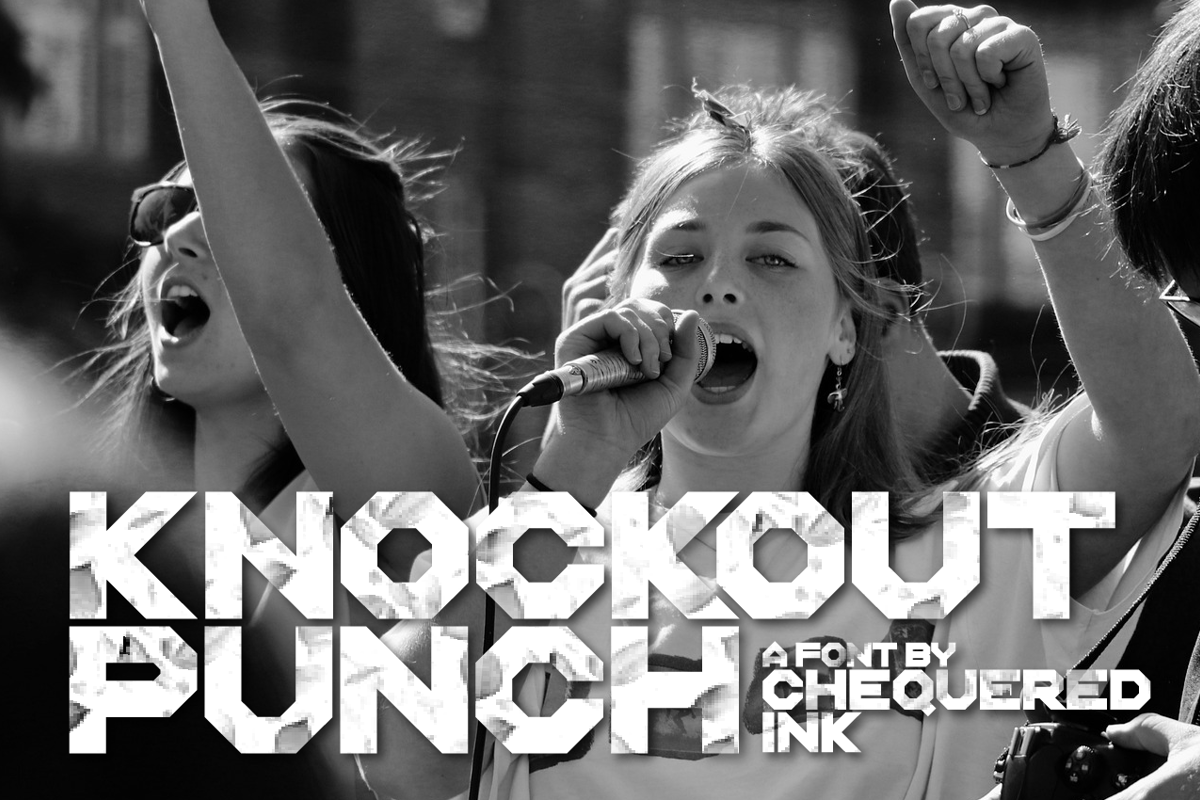 Knockout Punch Font Chequered Ink FontSpace