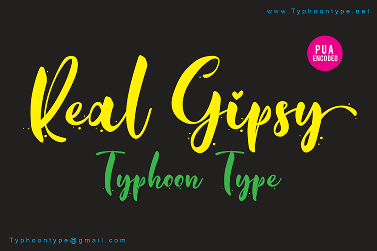 Real Gipsy Font Typhoon Type Suthi Srisopha Fontspace
