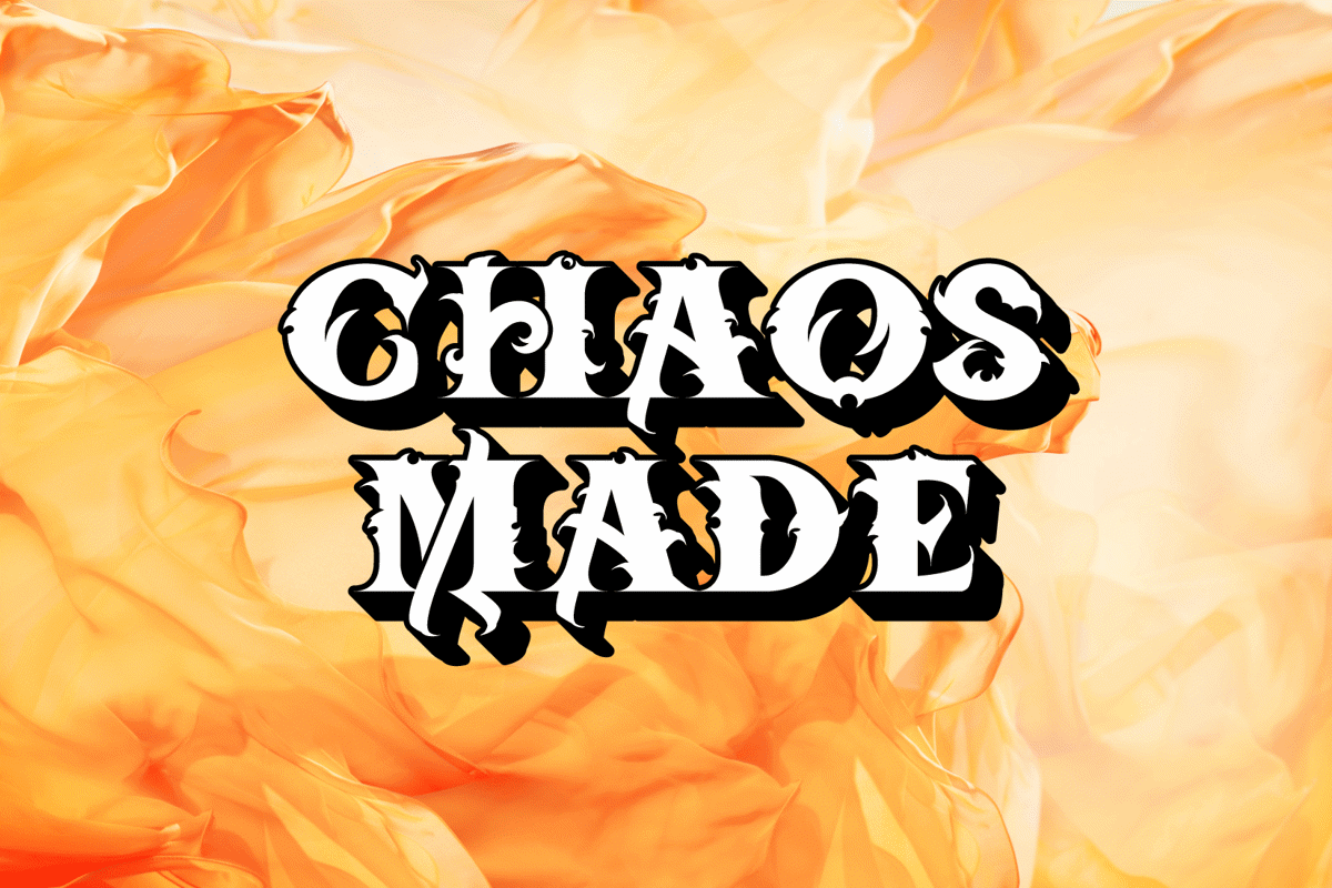 Made font. Шрифт хаос. Chaotic fonts.