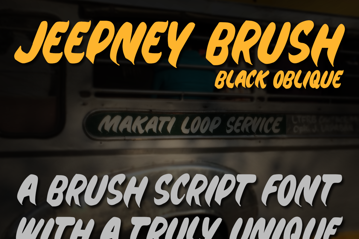 Jeepney Brush Font seantrowbridge FontSpace