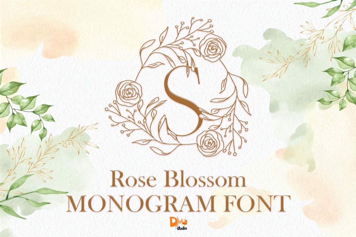 Rose Blossom Monogram Font - Free Download