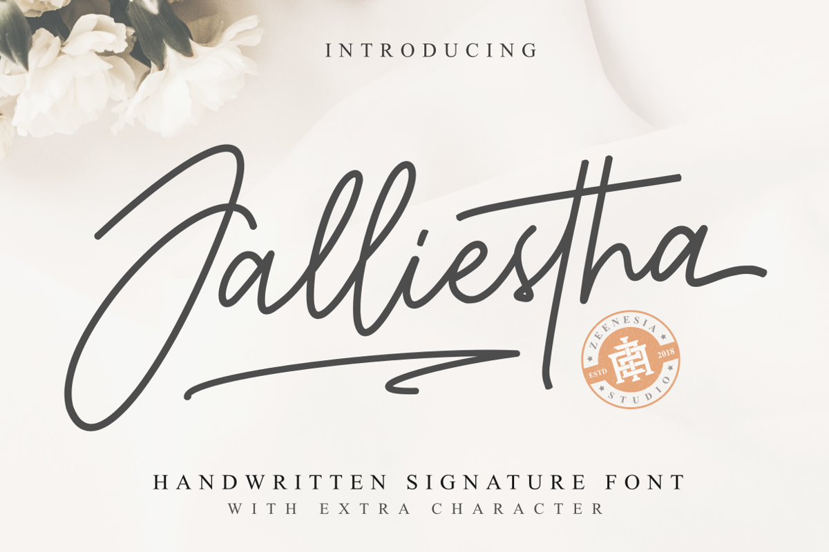 Jalliestha Font | zeenesia studio | FontSpace