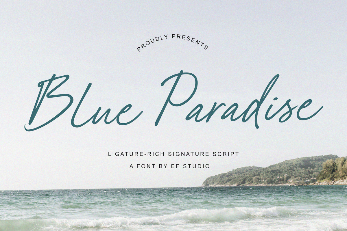 Blue Paradise Font | Ef Studio | FontSpace