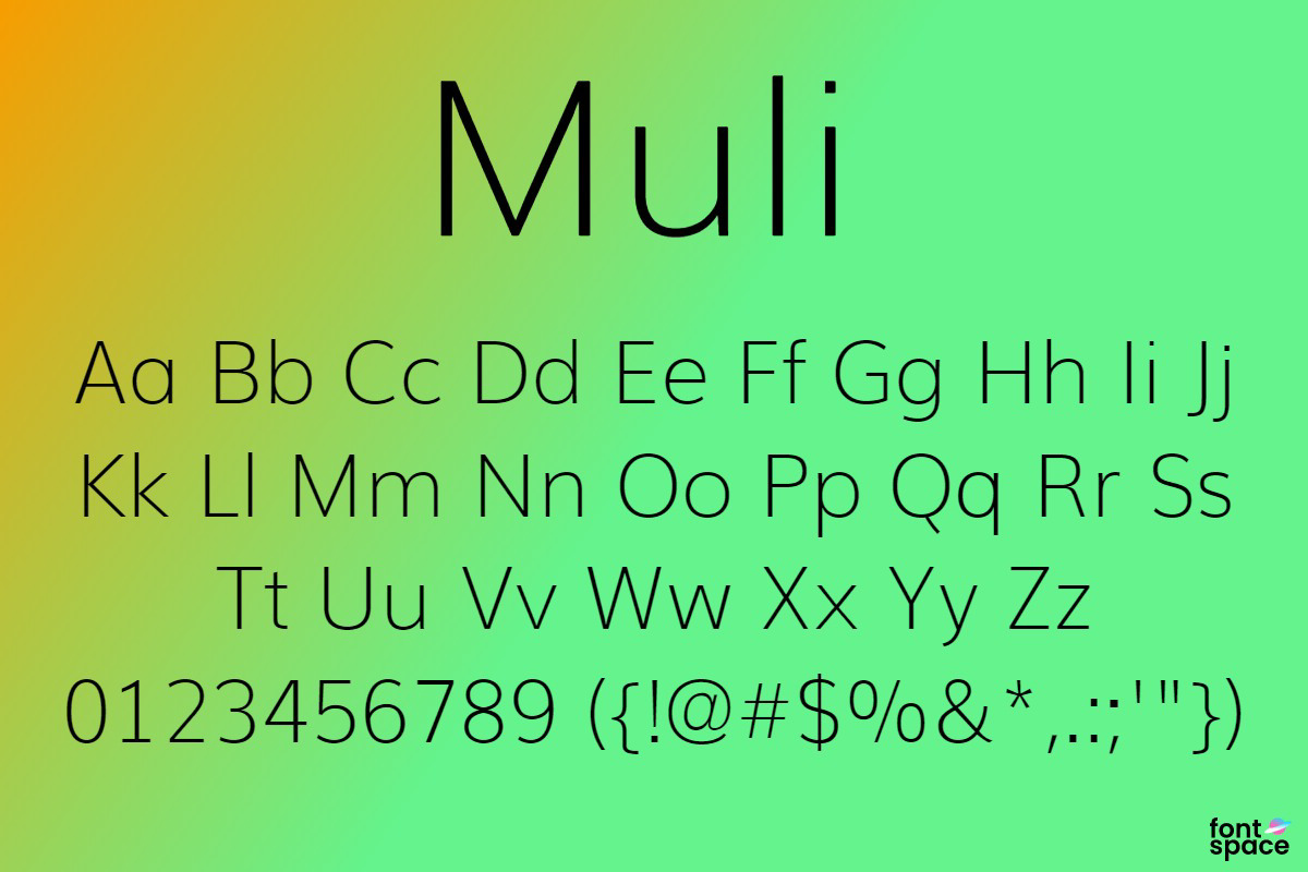 Muli Font | New Typography | FontSpace