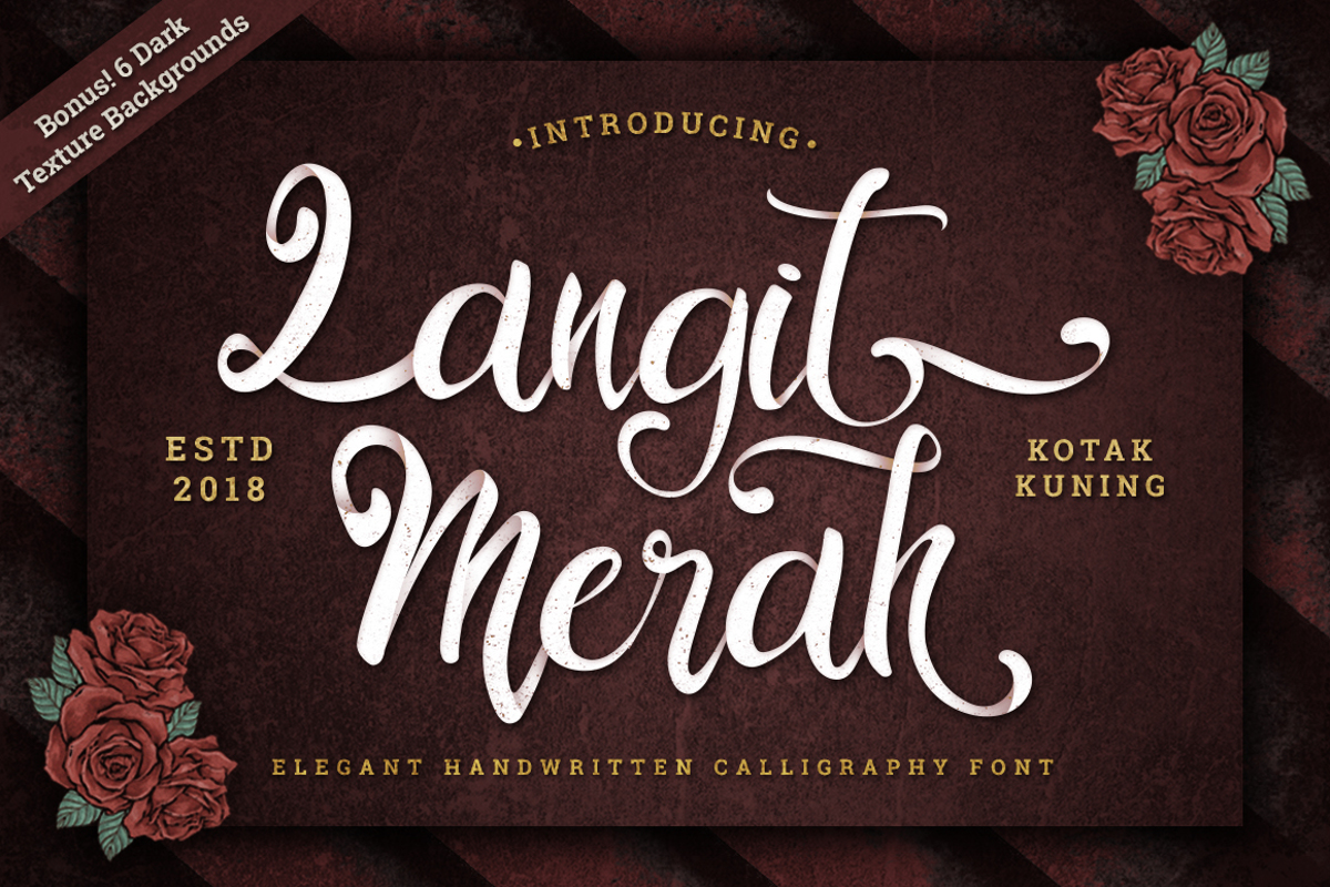 Langit Merah Font | Kotak Kuning Studio | FontSpace