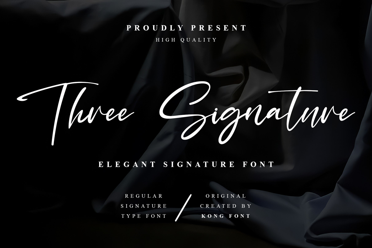 Three Signature Font | Fontkong | FontSpace